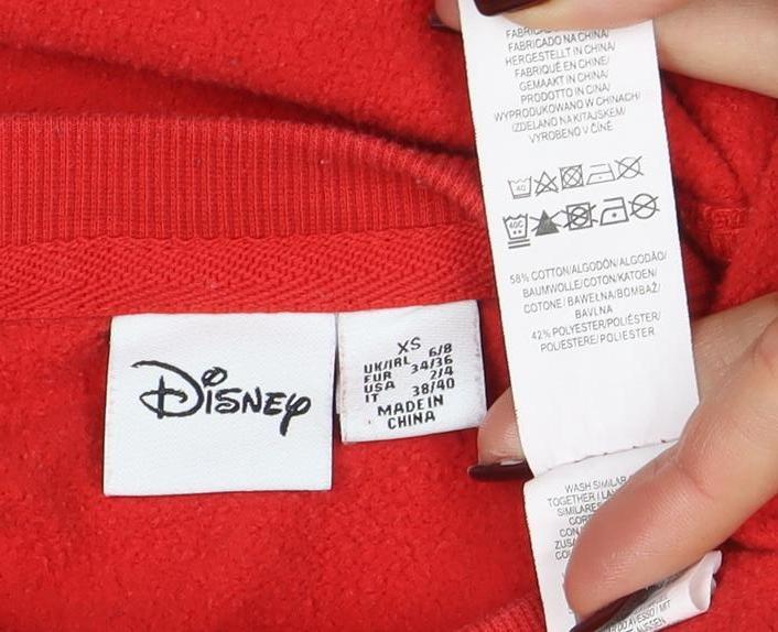 Disney Women Red XS Sweatshirt Mickey Mouse Christmas Naughty or Nice