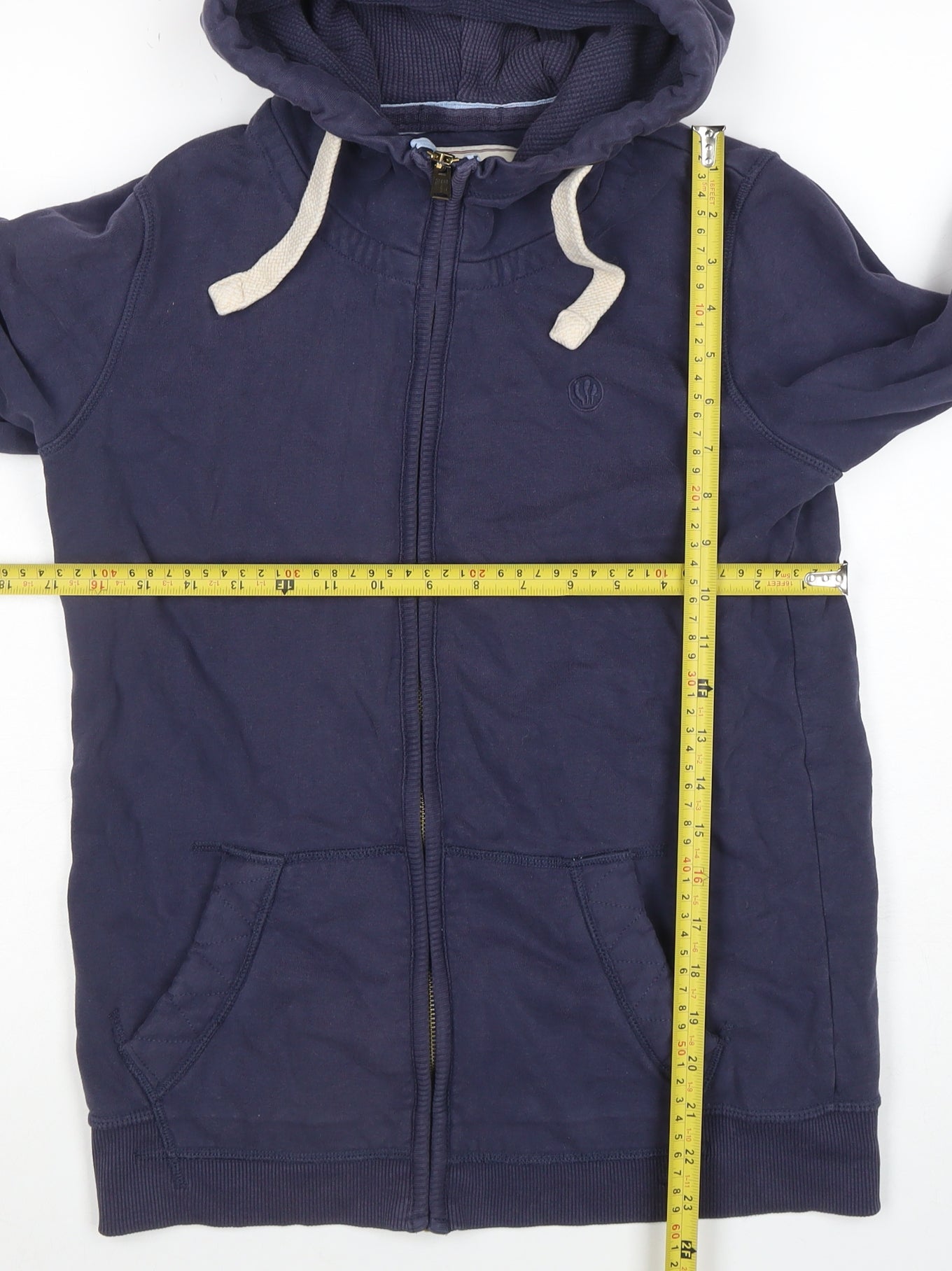 Fat Face Women's Navy Full Zip Hoodie UK 8 Cotton Casual Sweatshirt