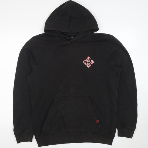 Adidas Men’s Black Pullover Hoodie M Graphic Logo Fleece Sweatshirt