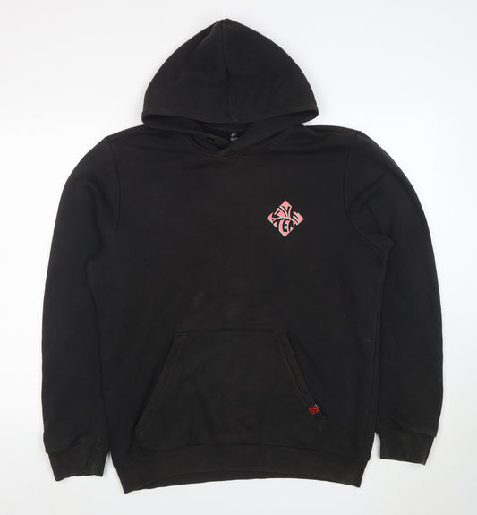 Adidas Men’s Black Pullover Hoodie M Graphic Logo Fleece Sweatshirt