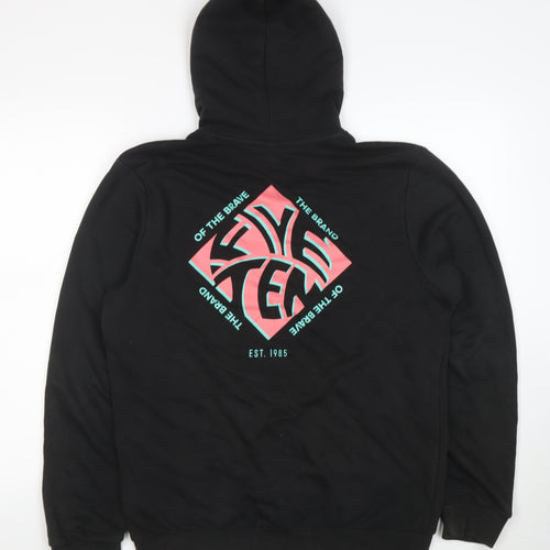 Adidas Men’s Black Pullover Hoodie M Graphic Logo Fleece Sweatshirt