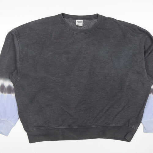 Victoria's Secret PINK Women's Grey Tie-Dye Pullover Sweatshirt M
