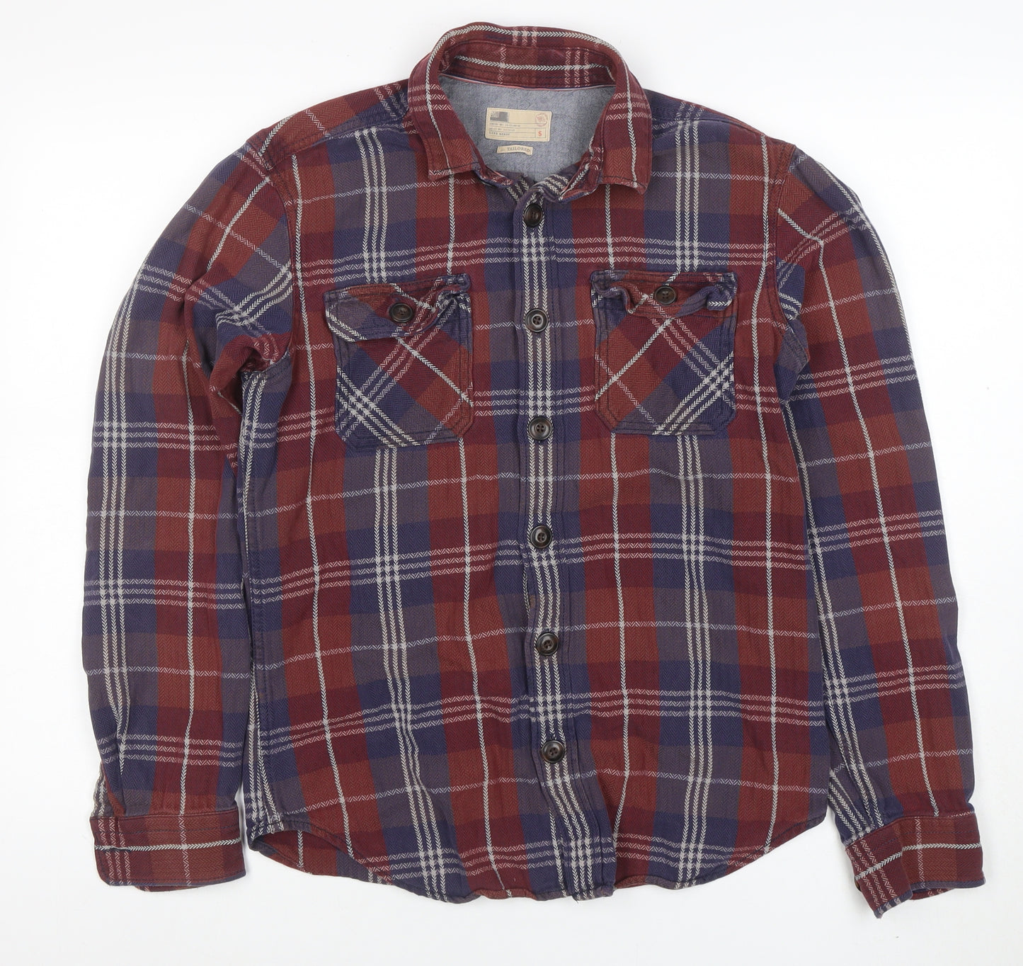Uniqlo Men's Multicoloured Plaid Flannel Cotton Button-Up Shirt Size S