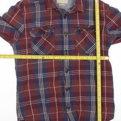 Uniqlo Men's Multicoloured Plaid Flannel Cotton Button-Up Shirt Size S
