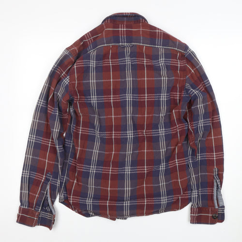 Uniqlo Men's Multicoloured Plaid Flannel Cotton Button-Up Shirt Size S