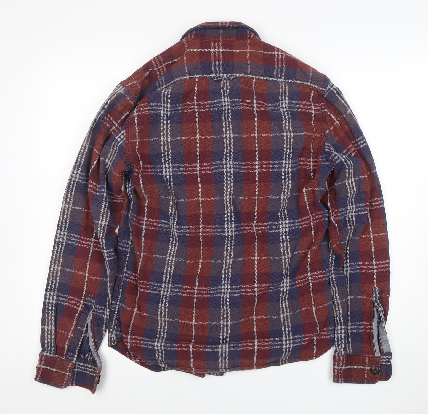 Uniqlo Men's Multicoloured Plaid Flannel Cotton Button-Up Shirt Size S