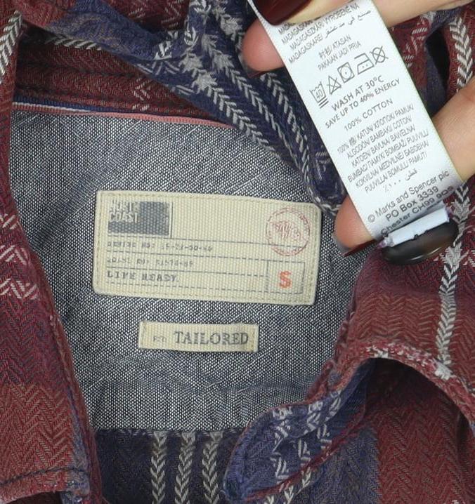Uniqlo Men's Multicoloured Plaid Flannel Cotton Button-Up Shirt Size S
