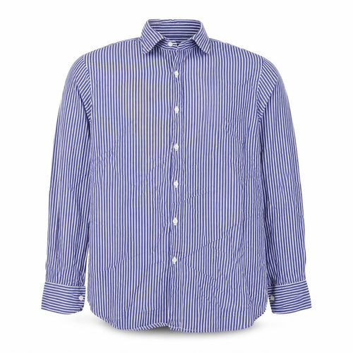 Bagutta Men's Blue Striped Cotton Long Sleeve Button-Up Shirt Size 16