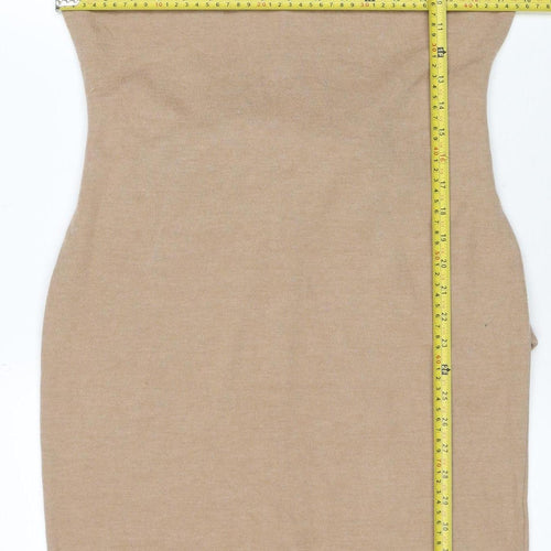 Marks and Spencer Women Beige Size 12 Midi Shift Dress