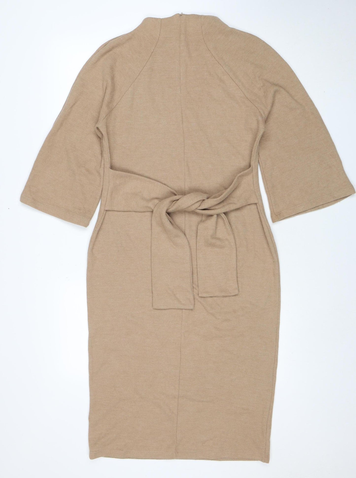 Marks and Spencer Women Beige Size 12 Midi Shift Dress