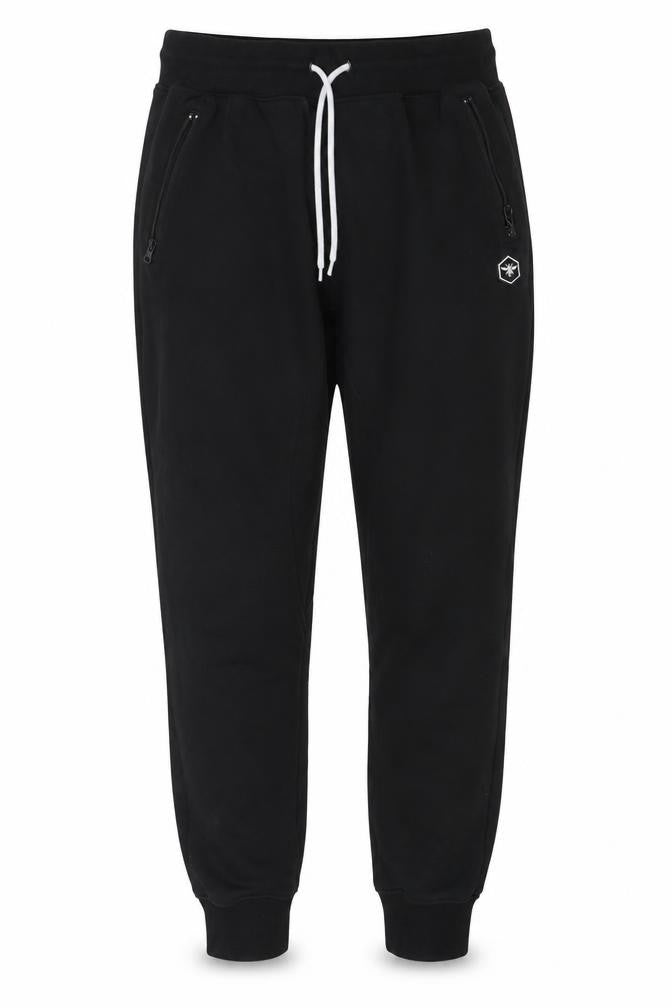 Front view of Bee Inspired Men Black L Jogger Sweatpants 100% Cotton Drawstring