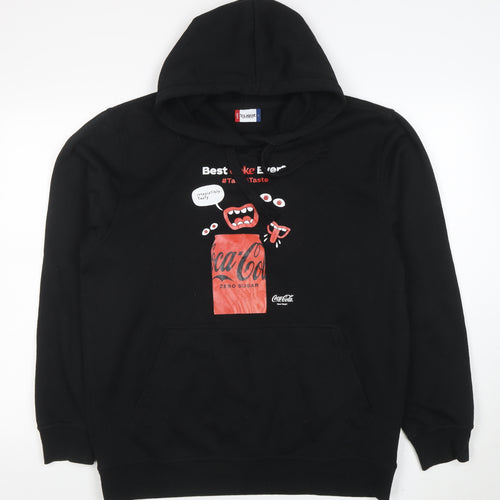 Clique Men’s Black Coca-Cola Graphic Pullover Hoodie Size L