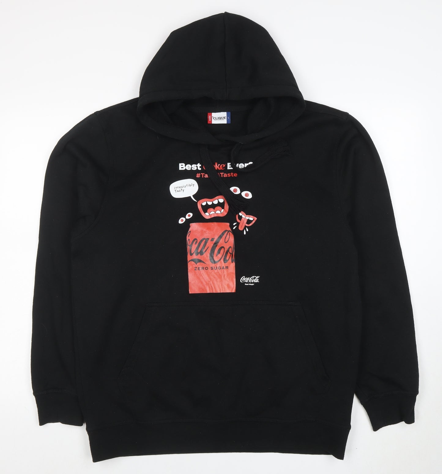 Clique Men’s Black Coca-Cola Graphic Pullover Hoodie Size L
