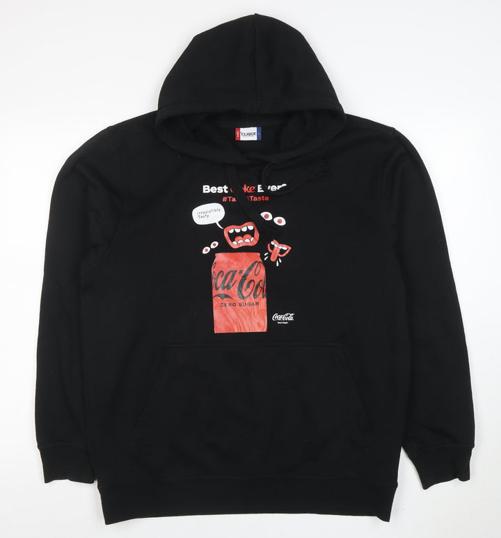 Clique Men’s Black Coca-Cola Graphic Pullover Hoodie Size L