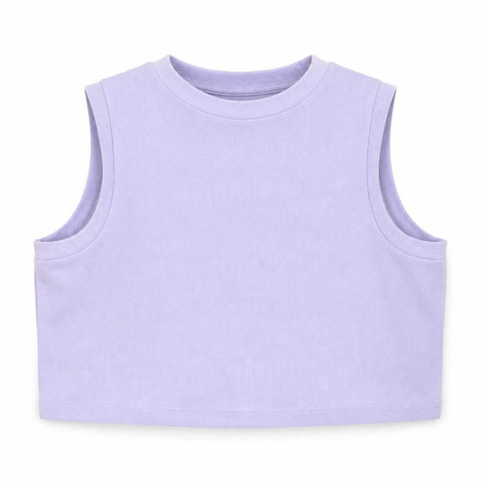 Front view of ASOS Design Women’s Purple Cropped Tank Top UK 8 Polyester Cotton