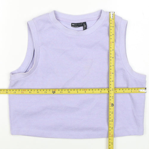 ASOS Design Women’s Purple Cropped Tank Top UK 8 Polyester Cotton