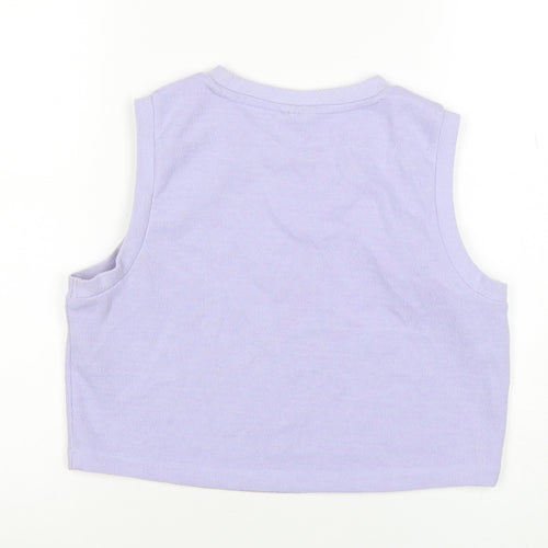ASOS Design Women’s Purple Cropped Tank Top UK 8 Polyester Cotton
