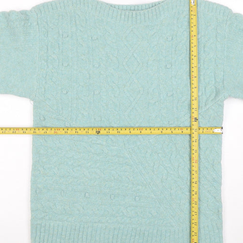 Monsoon Women’s Blue Cable Knit Crew Neck Jumper Size S