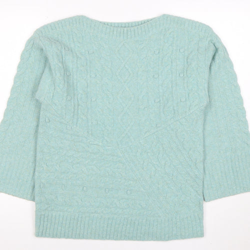Monsoon Women’s Blue Cable Knit Crew Neck Jumper Size S