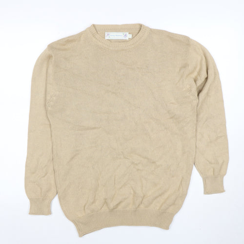 Amy Moore Women's Beige Cotton Crew Neck Jumper Size S