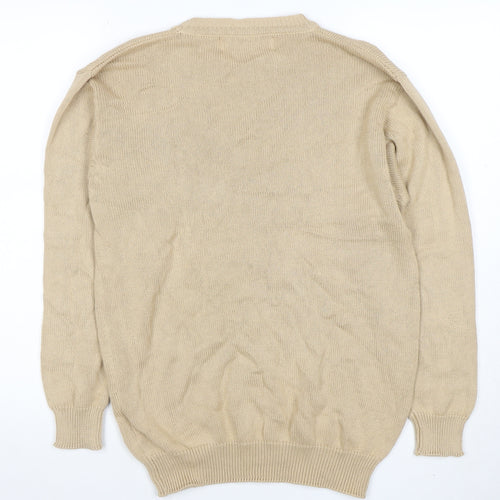 Amy Moore Women's Beige Cotton Crew Neck Jumper Size S