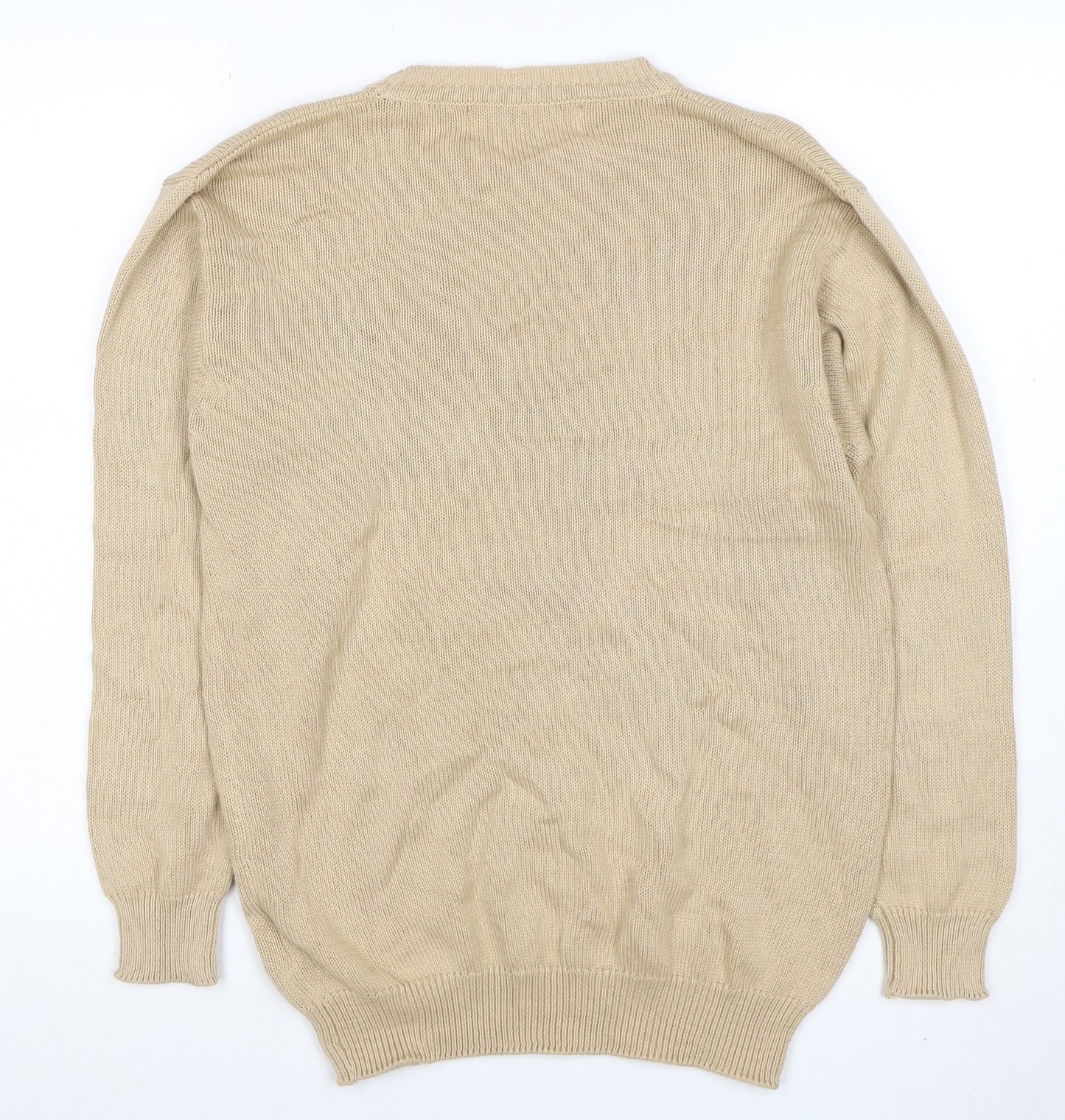 Amy Moore Women's Beige Cotton Crew Neck Jumper Size S