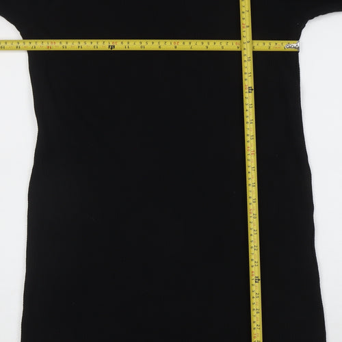 Uniqlo Women Black S T-Shirt Dress Knit Long Sleeve Casual Workwear