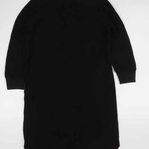 Uniqlo Women Black S T-Shirt Dress Knit Long Sleeve Casual Workwear