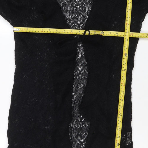 Olsen Womens Black Mohair Knit Open Cardigan Size 12