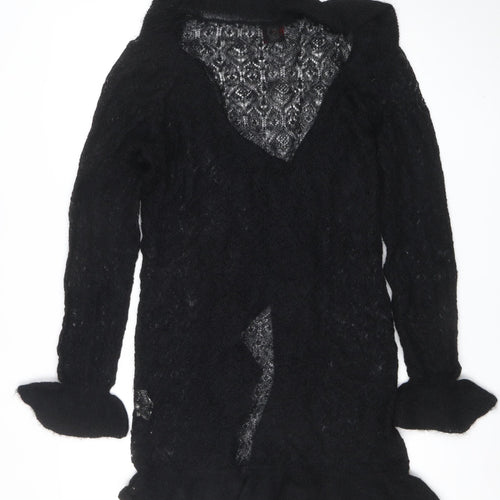 Olsen Womens Black Mohair Knit Open Cardigan Size 12