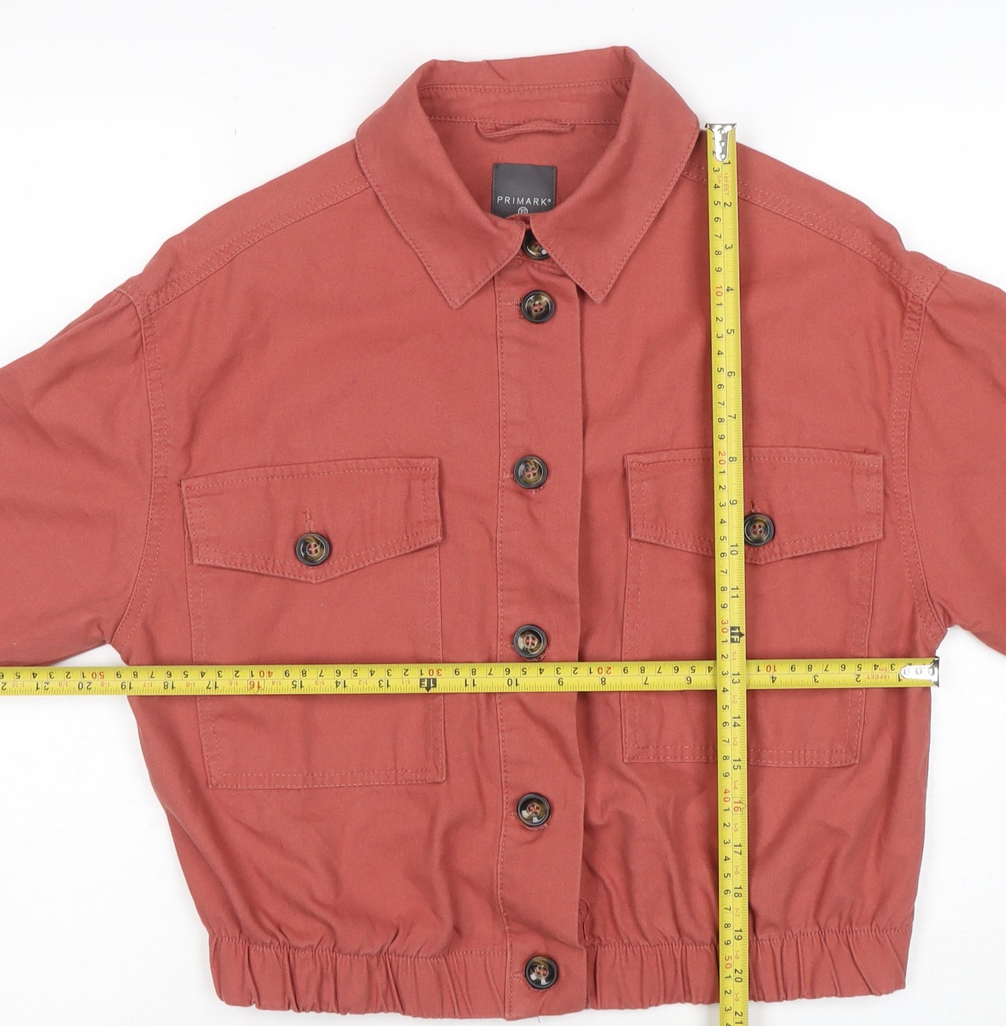 Primark Women’s Brown Cropped Cotton Jacket XS Casual Twill