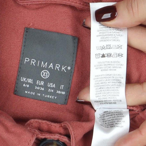 Primark Women’s Brown Cropped Cotton Jacket XS Casual Twill