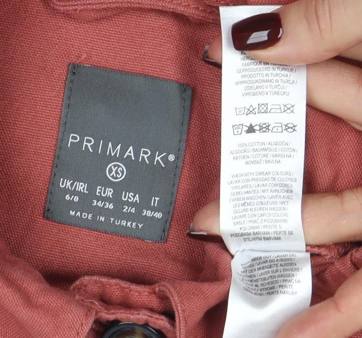 Primark Women’s Brown Cropped Cotton Jacket XS Casual Twill
