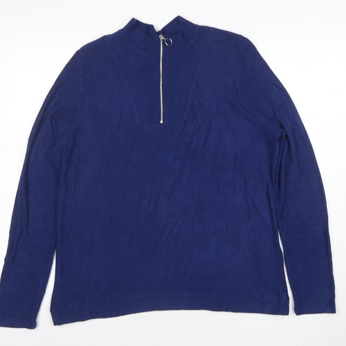 Simply Be Women’s Blue Long Sleeve Mock Neck Jersey Top Size 18
