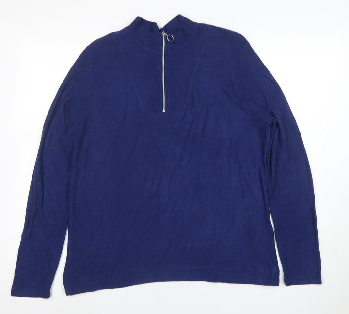 Simply Be Women’s Blue Long Sleeve Mock Neck Jersey Top Size 18