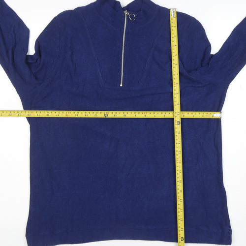 Simply Be Women’s Blue Long Sleeve Mock Neck Jersey Top Size 18