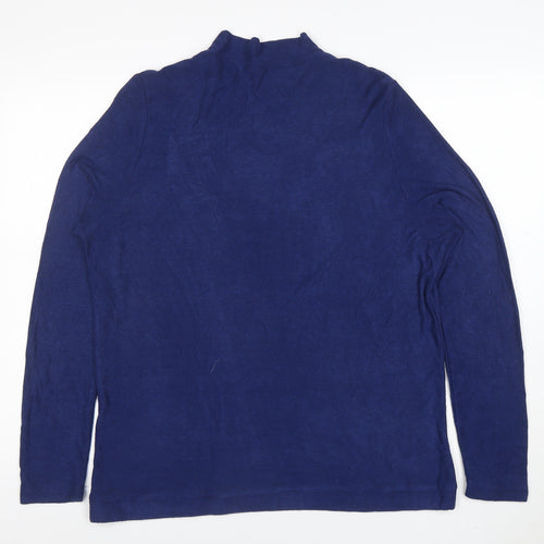Simply Be Women’s Blue Long Sleeve Mock Neck Jersey Top Size 18