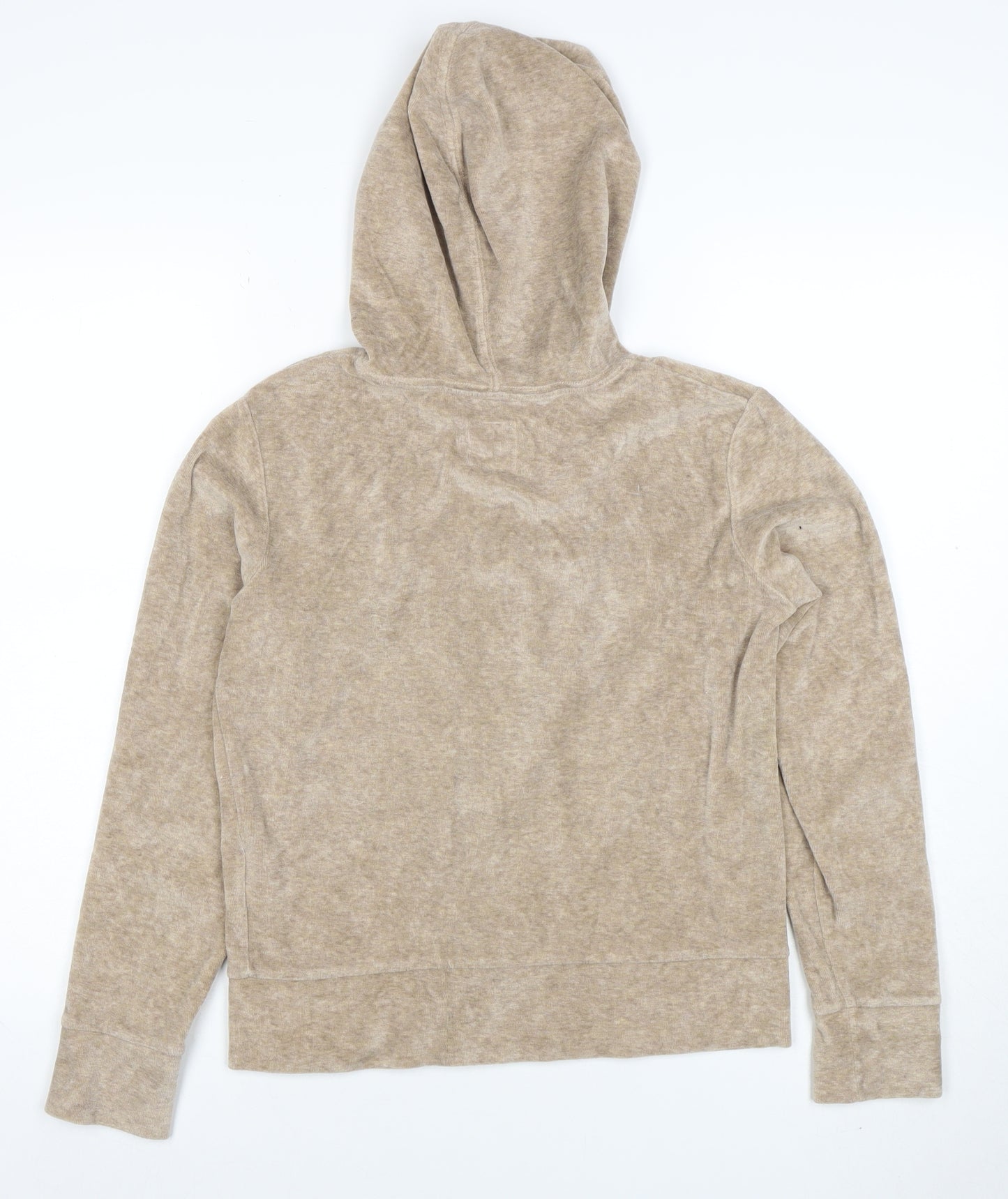 Fun Jeans Womens Beige Full Zip Hoodie Size M Casual Soft Cotton Blend