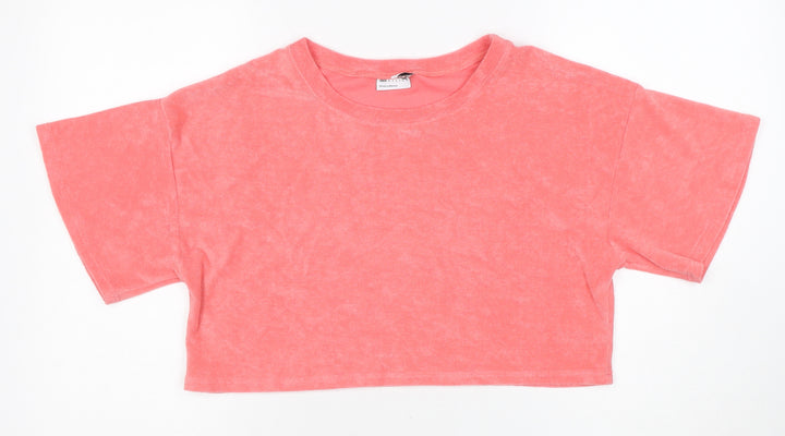 ASOS DESIGN Women’s Pink Cropped Jersey T-Shirt Size 12