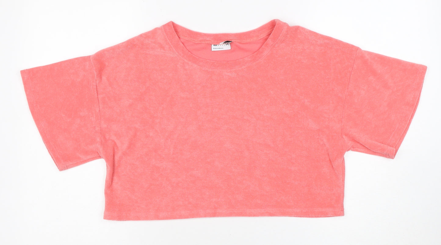 ASOS DESIGN Women’s Pink Cropped Jersey T-Shirt Size 12