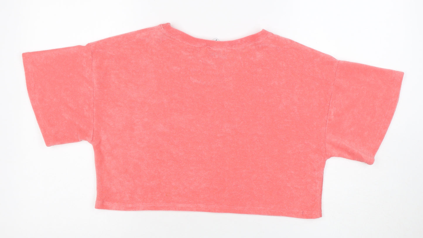 ASOS DESIGN Women’s Pink Cropped Jersey T-Shirt Size 12