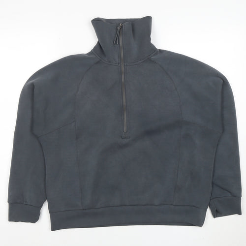 Dunnes Women Charcoal 1/2 Zip Funnel Neck Sweatshirt Size M