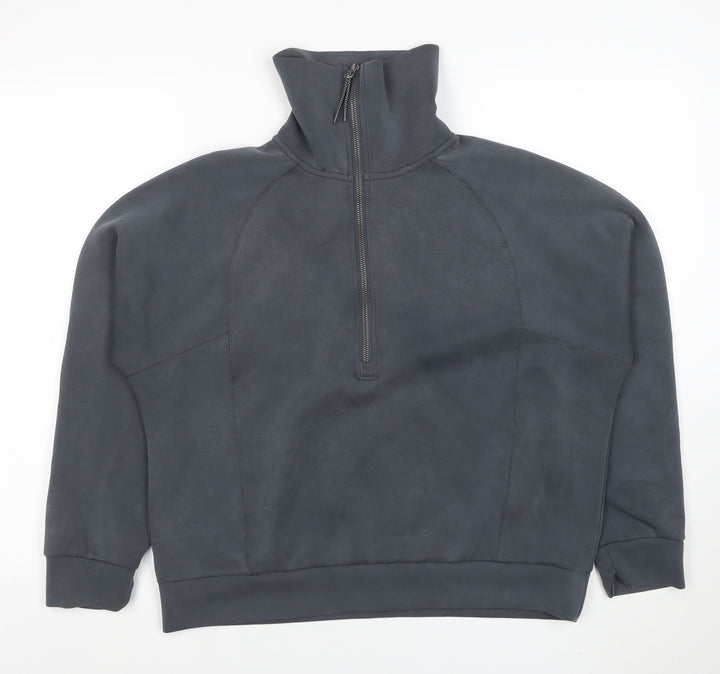 Dunnes Women Charcoal 1/2 Zip Funnel Neck Sweatshirt Size M