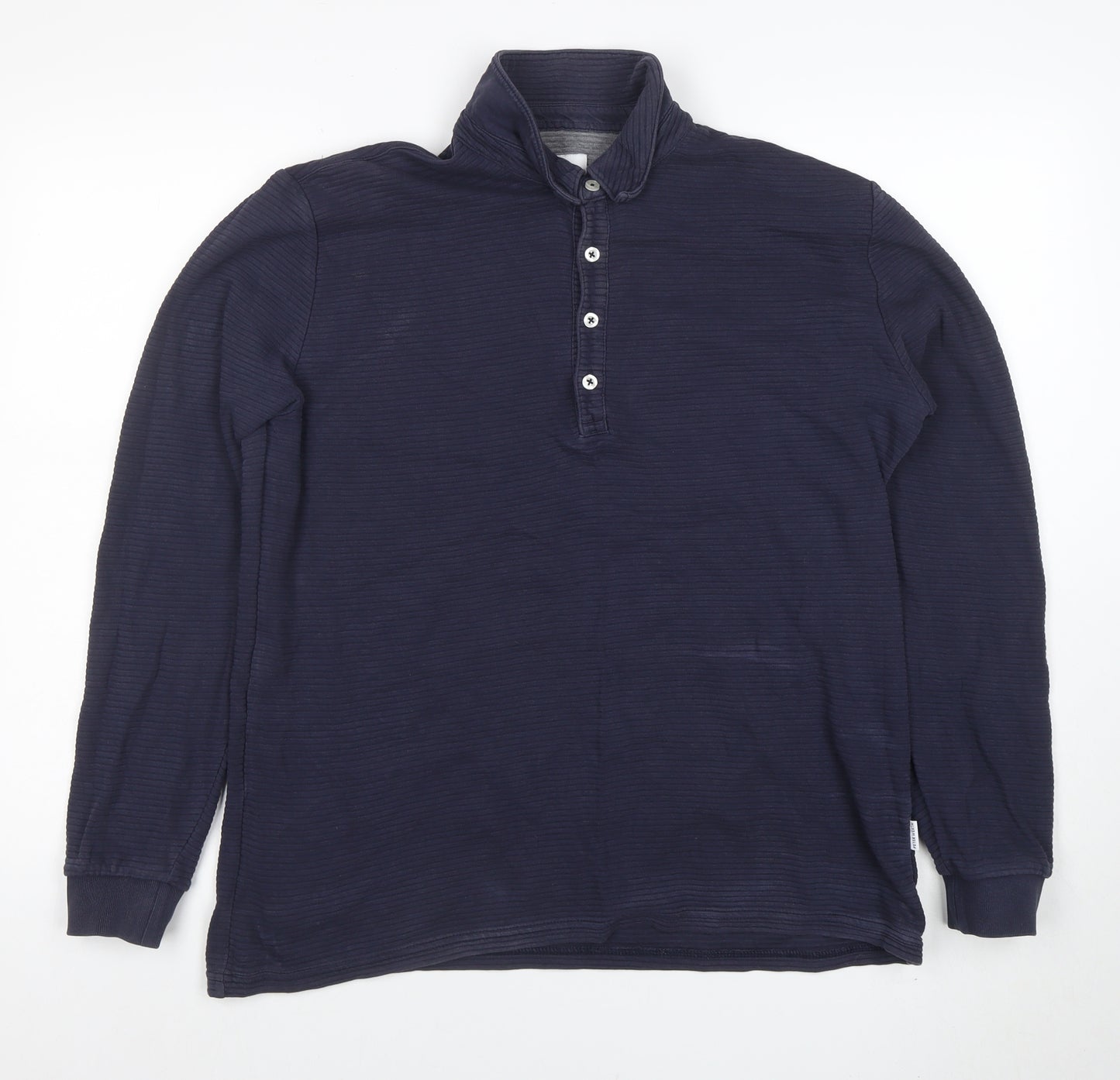 Peter Werth Men's Blue Long Sleeve Cotton Polo Shirt XL