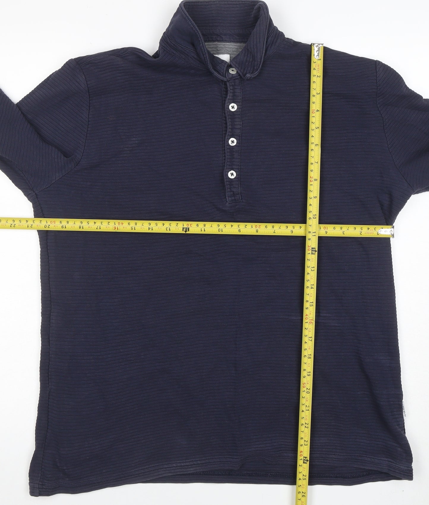 Peter Werth Men's Blue Long Sleeve Cotton Polo Shirt XL