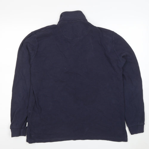 Peter Werth Men's Blue Long Sleeve Cotton Polo Shirt XL