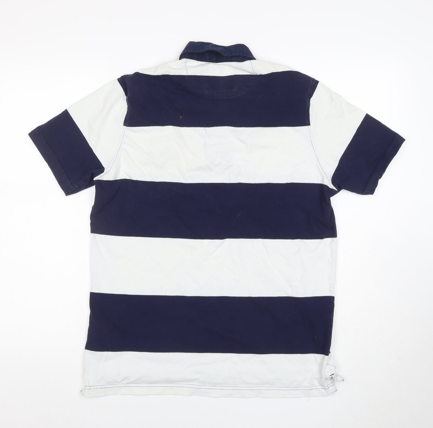 Racing Green Men's Blue Striped Polo Shirt Size S Casual Cotton Top