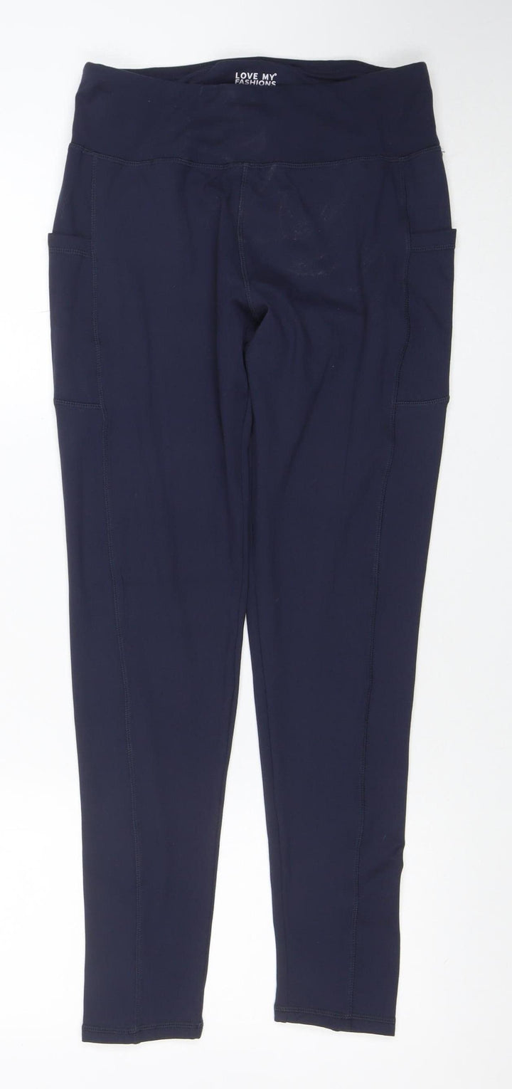 Love My Fashions Women’s Blue M Slim Fit Stretch Active Leggings
