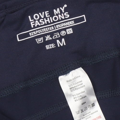 Love My Fashions Women’s Blue M Slim Fit Stretch Active Leggings