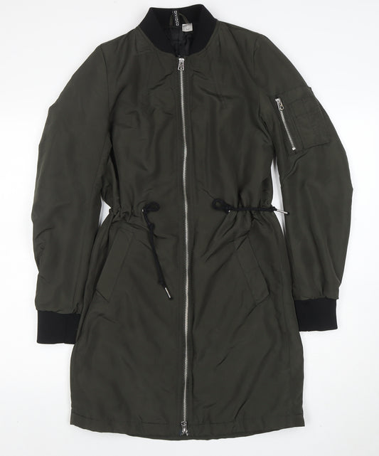 H&M Divided Women’s Green Bomber Jacket Size 6 Mid-Length Zip Casual